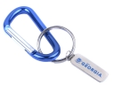 Blue D Shape Aluminum Carabiner Clip with Keychain